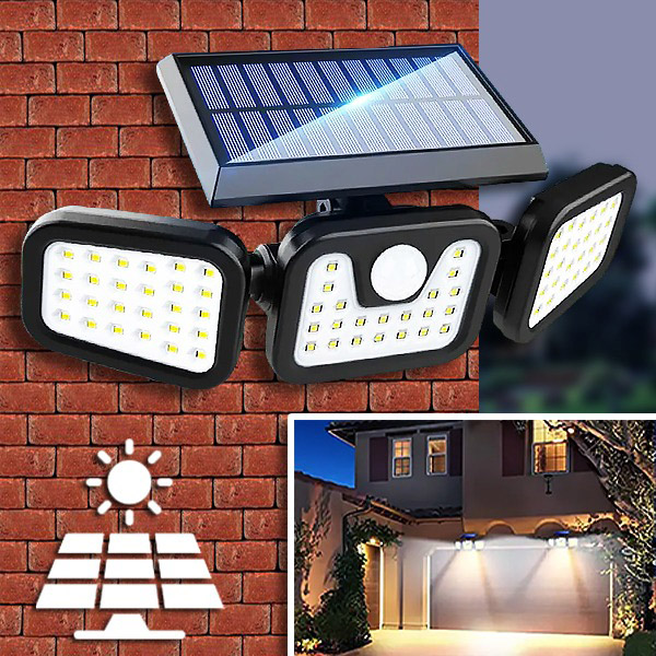 Тристранна Соларна Лампа Със Сензор За Движение - SENSBEAM®, tristranna solarna lampa sas senzor za dvijenie sensbeam