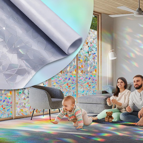 Декоративно Фолио За Прозорци с UV Защита (200 х 60 см) - PRISMWRAP®, dekorativno folio za prozorci s uv zaschita 200 h 60 sm prismwrap