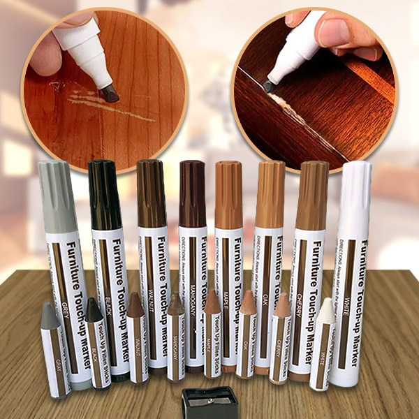 Комплект За Ремонт На Дървени Повърхности (8 Цвята) - WOODPENS®, komplekt za remont na darveni povarhnosti 8 cvyata woodpens