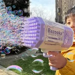 Пистолет за сапунени мехурчета с 69 отвора и цветни светодиоди BubblePuff, pistolet za sapuneni mehurcheta s 69 otvora i cvetni svetodiodi bubblepuff