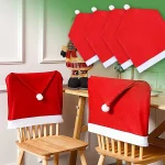 Комплект 4бр. Коледни Покривала За Столове SANTASEAT®, komplekt 4br koledni pokrivala za stolove santaseat