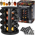 Въртящ Се Органайзер За Подправки с 16 Стъклени Бурканчета – SPICORA®, vartyasch se organaizer za podpravki s 16 stakleni burkancheta spicora